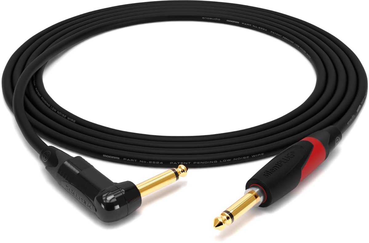 Instrumentkabel - Gitaarkabel Hifi - Muziekopnames Live - Silent Switch Plug - 7 meter - Zwart