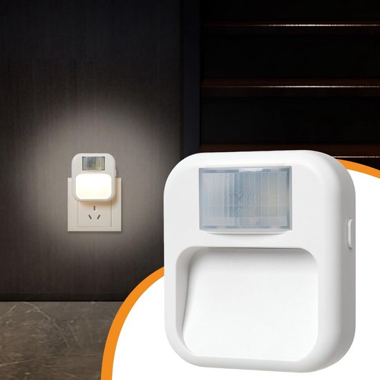 Led Nachtlamp - Stekker Lamp - Bewegingsdetectie Verlichting - Drie Kleurinstellingen - 7.5 x 7.5 cm - Wit — afbeelding 3
