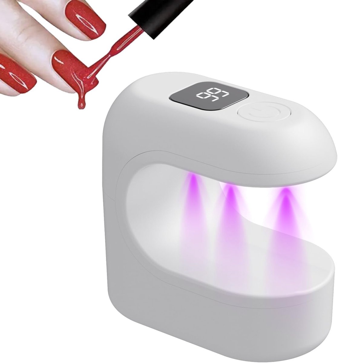 UV Lamp Nagels - Gelnagellak Droger - Snel Drogen - Draagbaar Compact Ontwerp - 3.8 x 6.4 x 3.8 cm