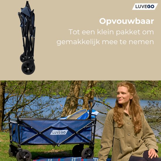 Luvego Opvouwbare Bolderkar - 80KG Draagkracht - Stevige Wielen - Compact Opvouwbaar van Merkloos — afbeelding 2