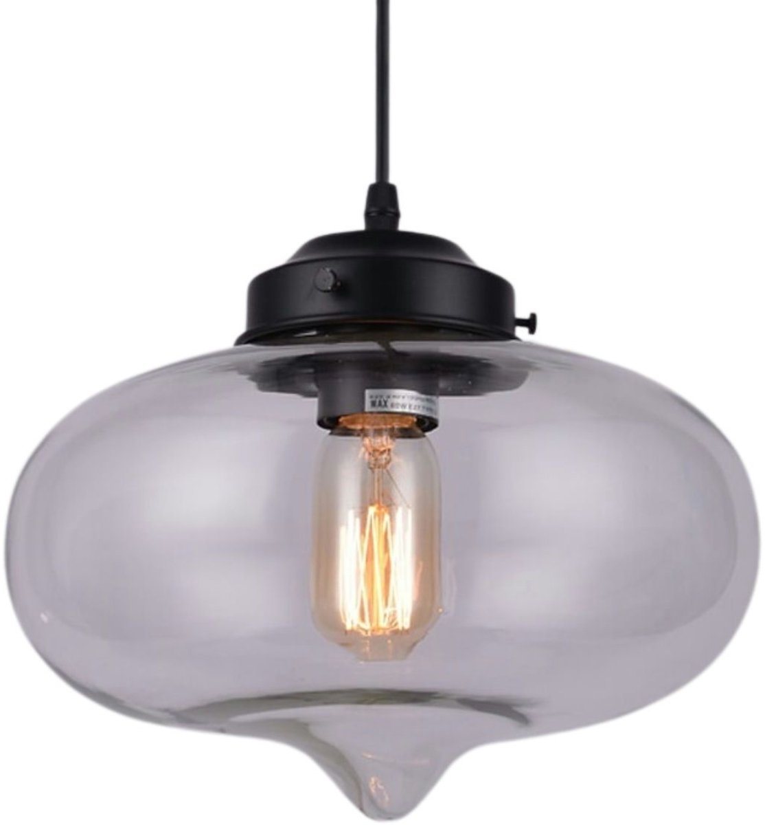 Kosilum - Fecho - Hanglamp - Doorzichtig - Metaal en glas