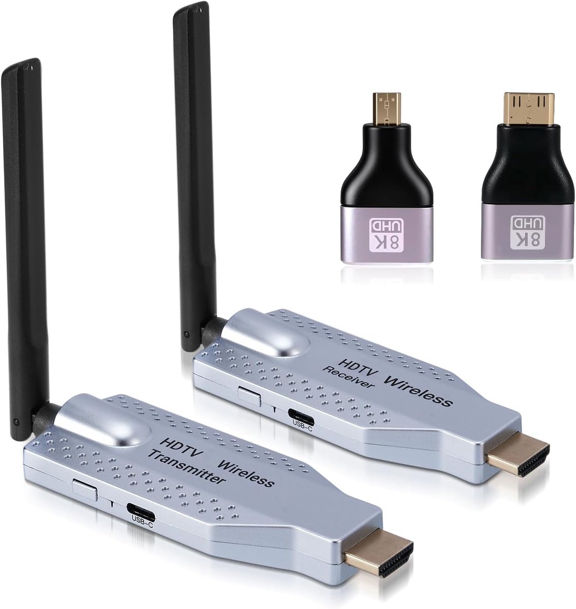Draadloze HDMI Zender - Streamer Receiver Set - 4K Beeld Delen - Tot 50 Meter Bereik - Compacte Tv Stick