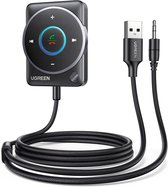UGREEN Aux Bluetooth 5.4 Adapter Auto Bluetooth-ontvanger Multifunctionele knop voor handsfree bellen en draadloze muziek, dubbele verbinding, RGB-omgevingslicht, compatibel met autoradiosysteem