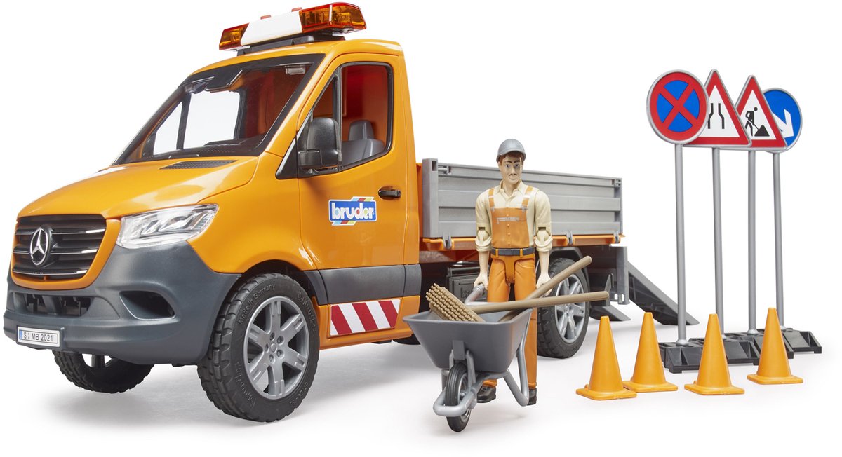 Bruder Mercedes-Benz Wegenbouw + Figuur