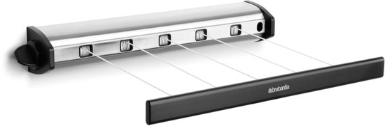 Brabantia Roldrooglijn - Uittrekbaar tot 4,4 m - 22 m - Matt Steel