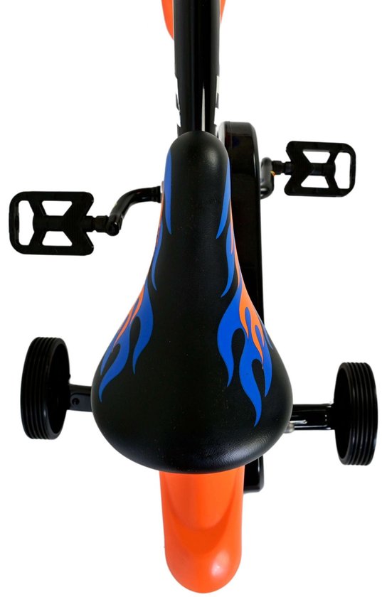 Hot Wheels Kinderfiets - Jongens - 12 inch - Zwart Oranje Blauw - Twee handremmen van Hot Wheels — afbeelding 4