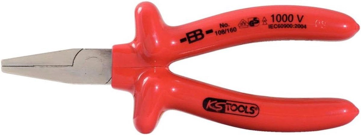 Platte Tang - Korte Bekken Tang - Precisie Werk - Geïsoleerd tot 1000V - 160mm Lengte