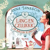 Boekomslag: Lang en Gelukkig in Salon d'Amour, met een vrouw met rode polkadotjurk en een kam.