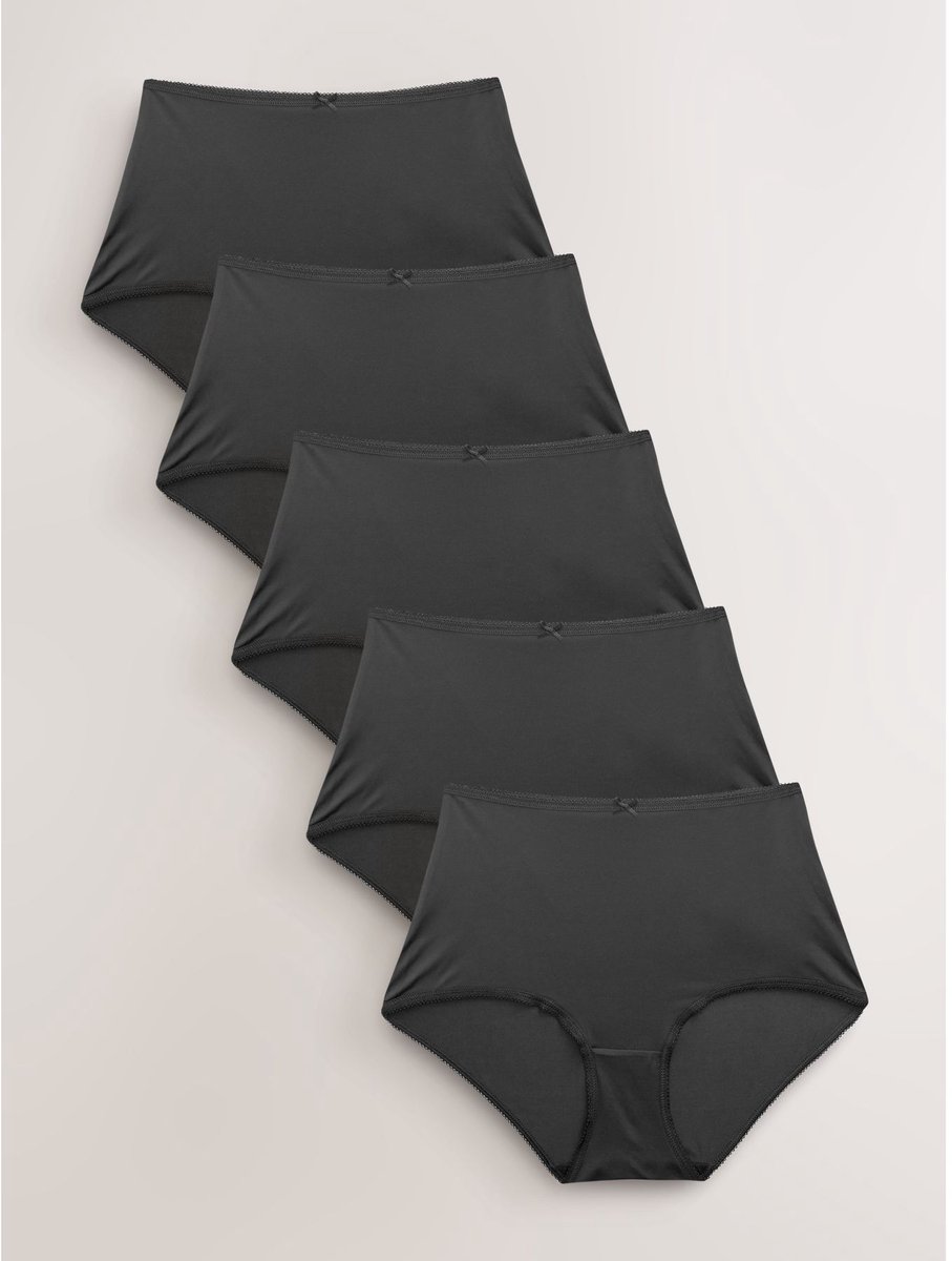 Next - Dames - Set van 5 slipjes van microvezels - Zwart