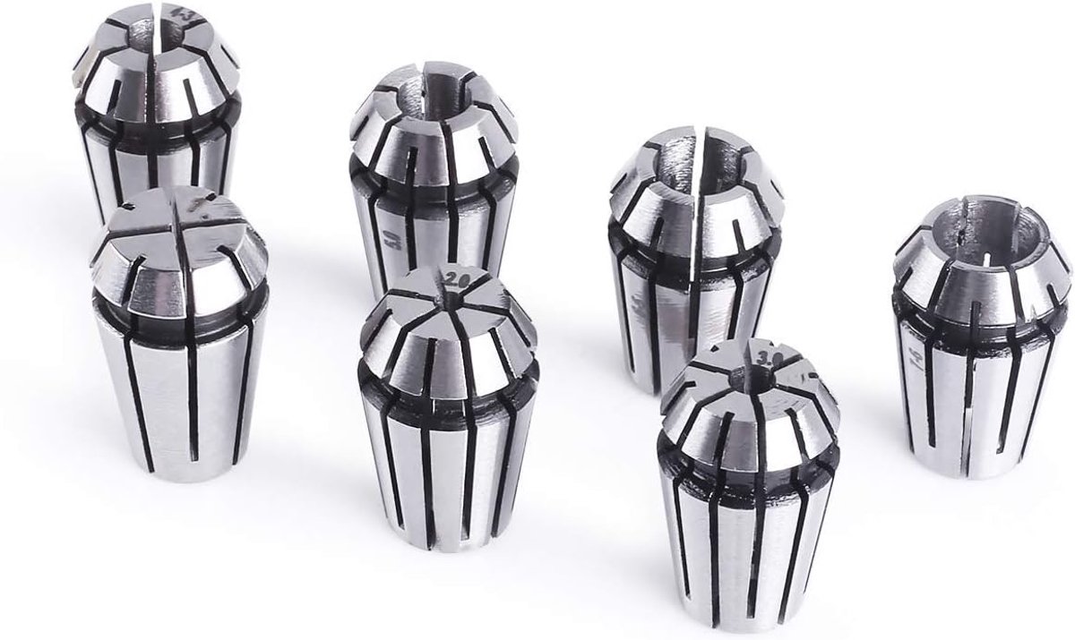Veer Spantangen Set - CNC Accessoires - Frezen Graveren - Precisie Geslepen - 1-7mm 7 Stuks