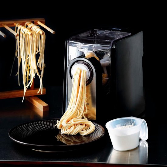 Pastamachine - Deegmaker - Verse Pasta Maken - Aluminium Constructie - 30x18x26 cm - Zwart — afbeelding 2