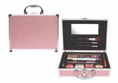 Casuelle Make-up Koffer - Glanzend -ROZE - 47 stuks
