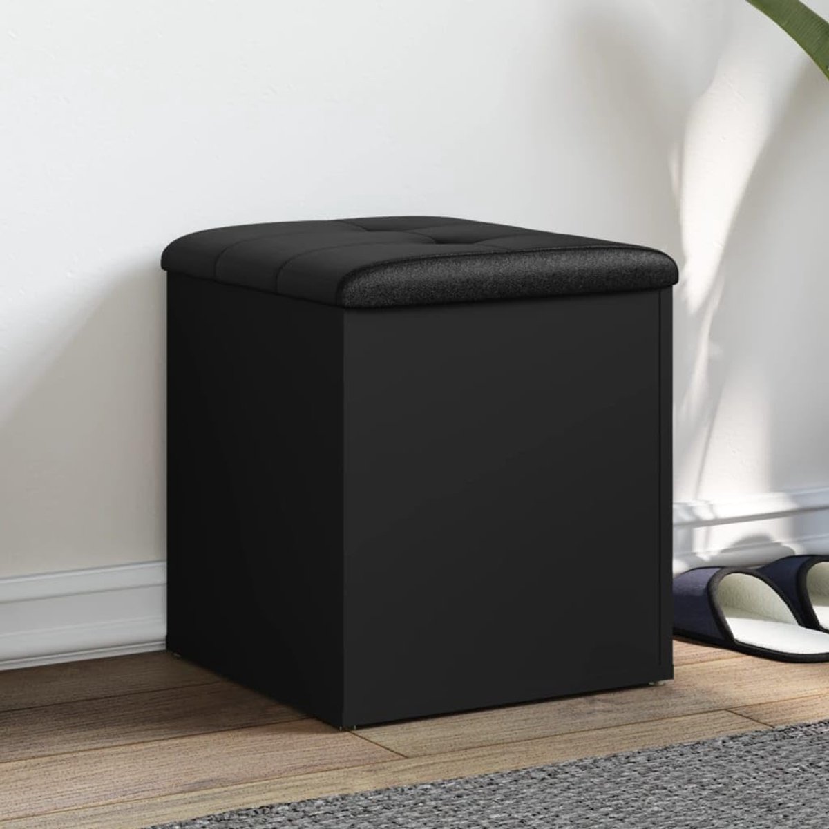 Opbergbank - Zitbank Tuin - Buiten Zitten - Met Opbergruimte - 42 x 42 x 45 cm - Zwart