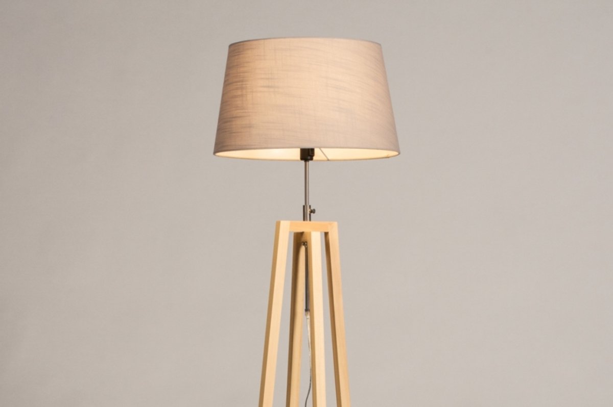 Lumidora Vloerlamp 31129 - LILLE - E27 - Naturel - Taupe - Hout - ⌀ 45 cm