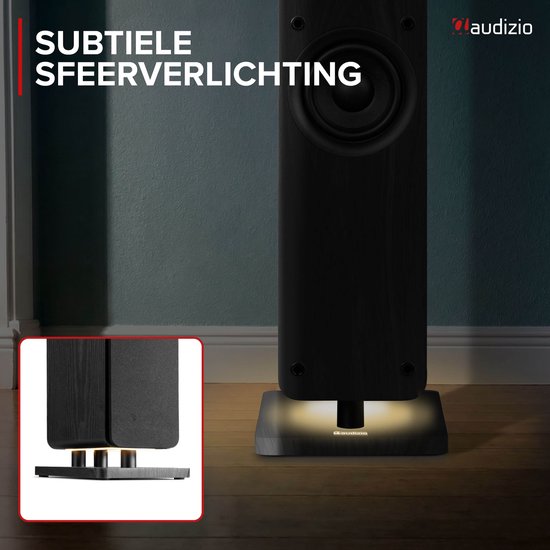 Actieve speaker - Audizio Arco - HiFi speaker met FM en DAB radio - 4 inch woofers - 160W - Zwart van Merkloos — afbeelding 4
