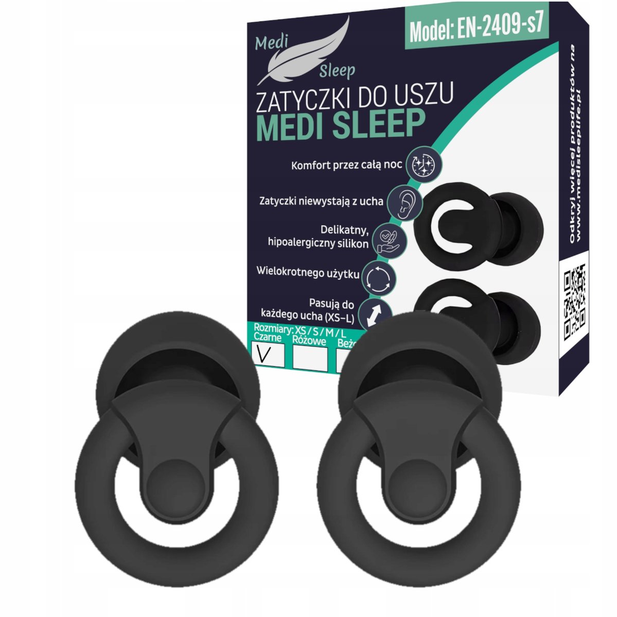 Medi Sleep - Oordoppen - Slaapstooppers - Zwart - XS/S/M/L
