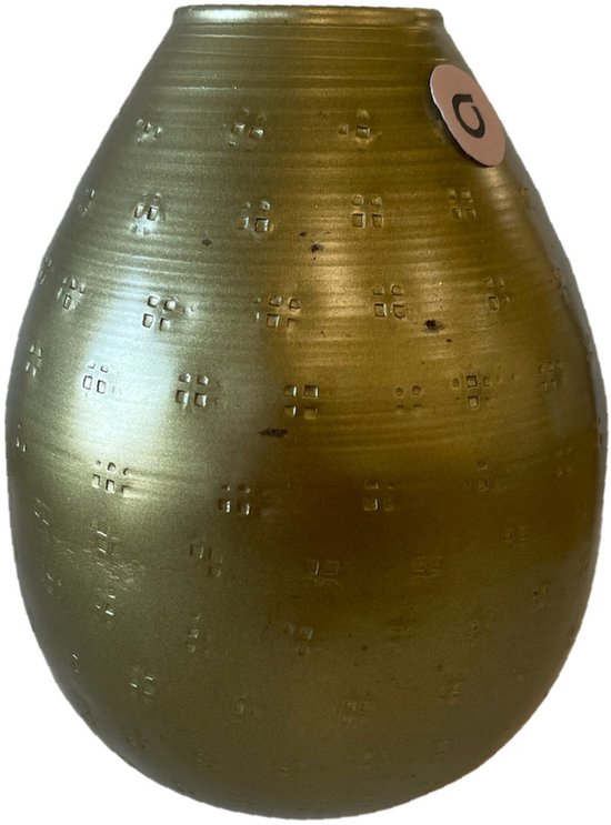 Atmosphera Bloemenvaas Emperor Ovaal - goud - metaal - D10 x H15 cm - Stelen en boeketten