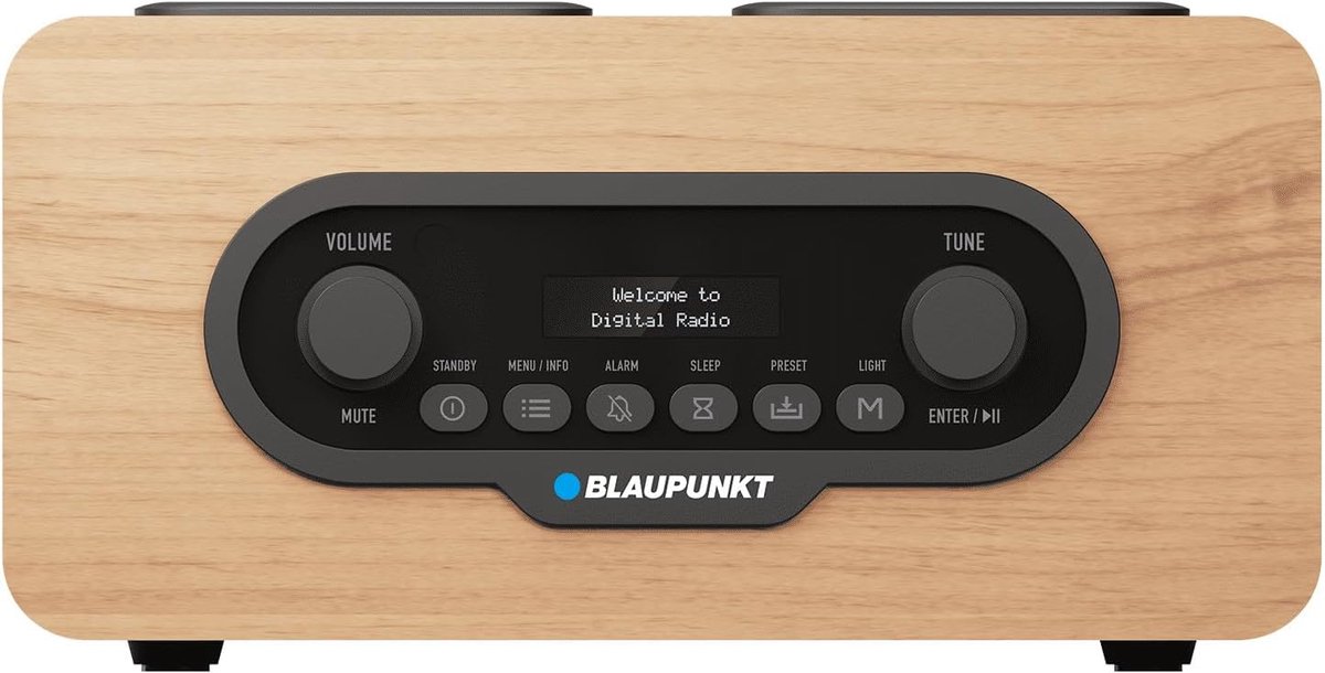 Draagbare Radio - Digitale Radio DAB+ - Muziek Luisteren - Houten Behuizing Bluetooth - 19 x 10 x 9 cm