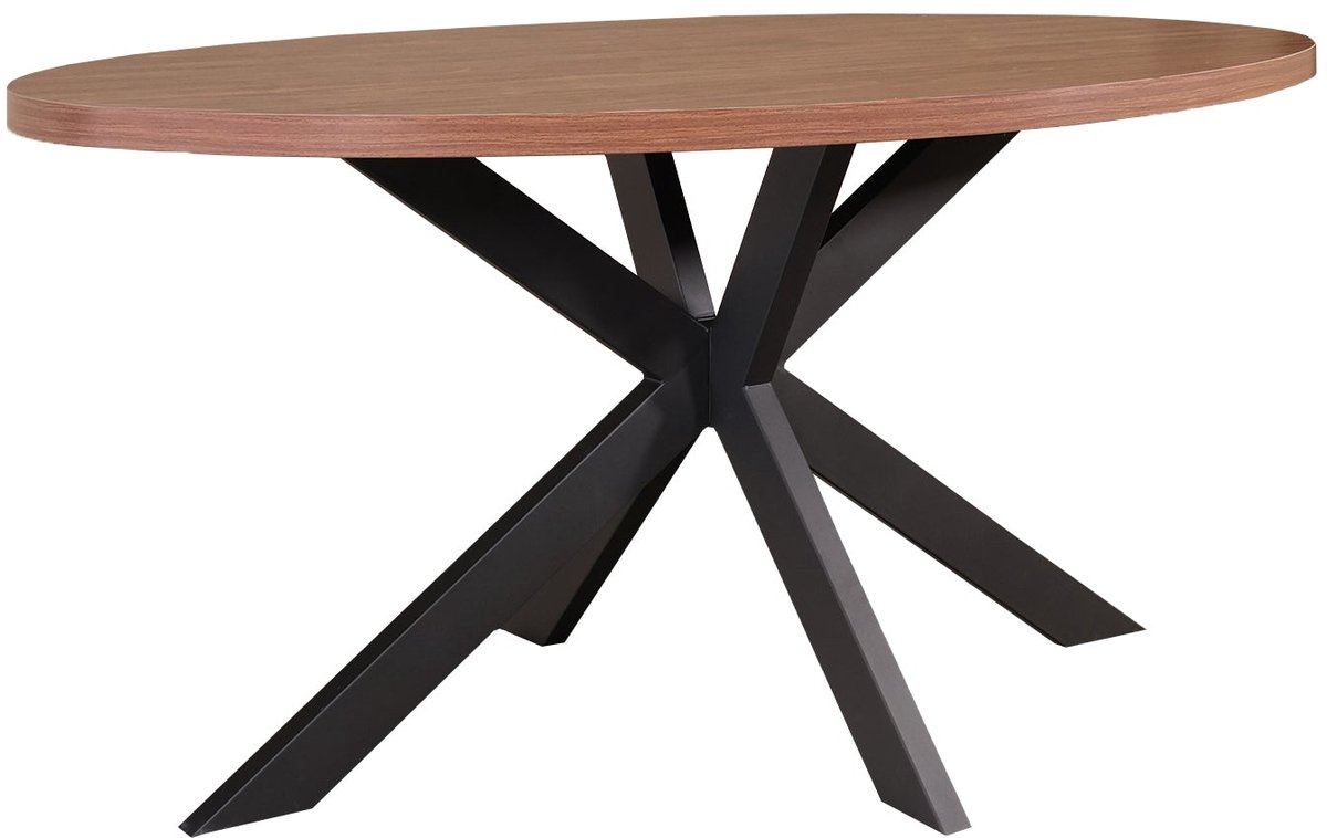 Lizzely Garden & Living Eettafel ovaal melamine 160cm Tommy bruin ovale tafel