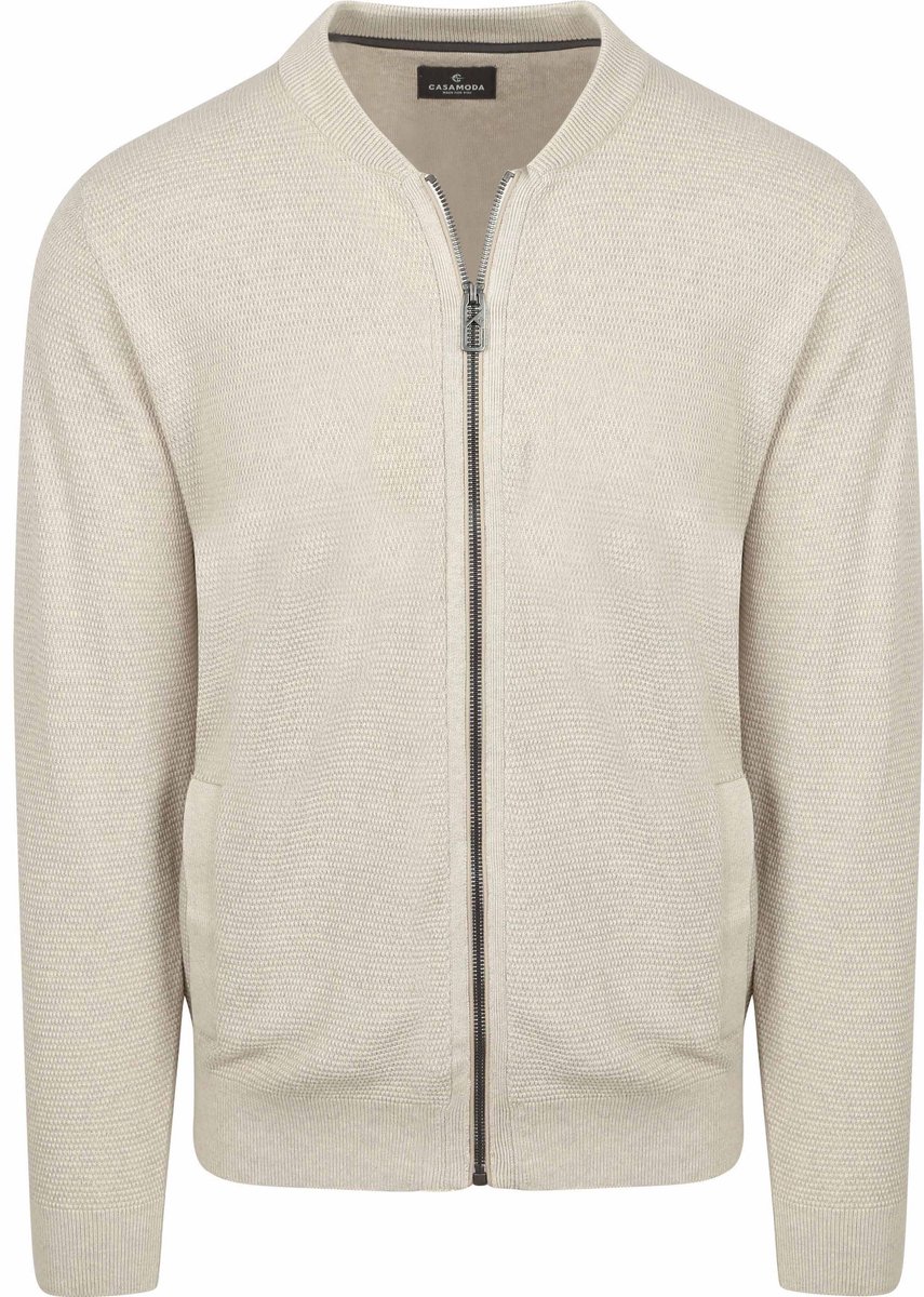 CASAMODA Vest Zip Structure Ecru - Maat 3XL - Heren