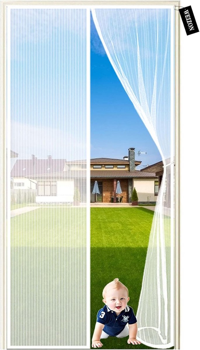 Magnetische Klamboe voor deur 70 x 215 cm - Zelfklevend & Automatisch Sluitend