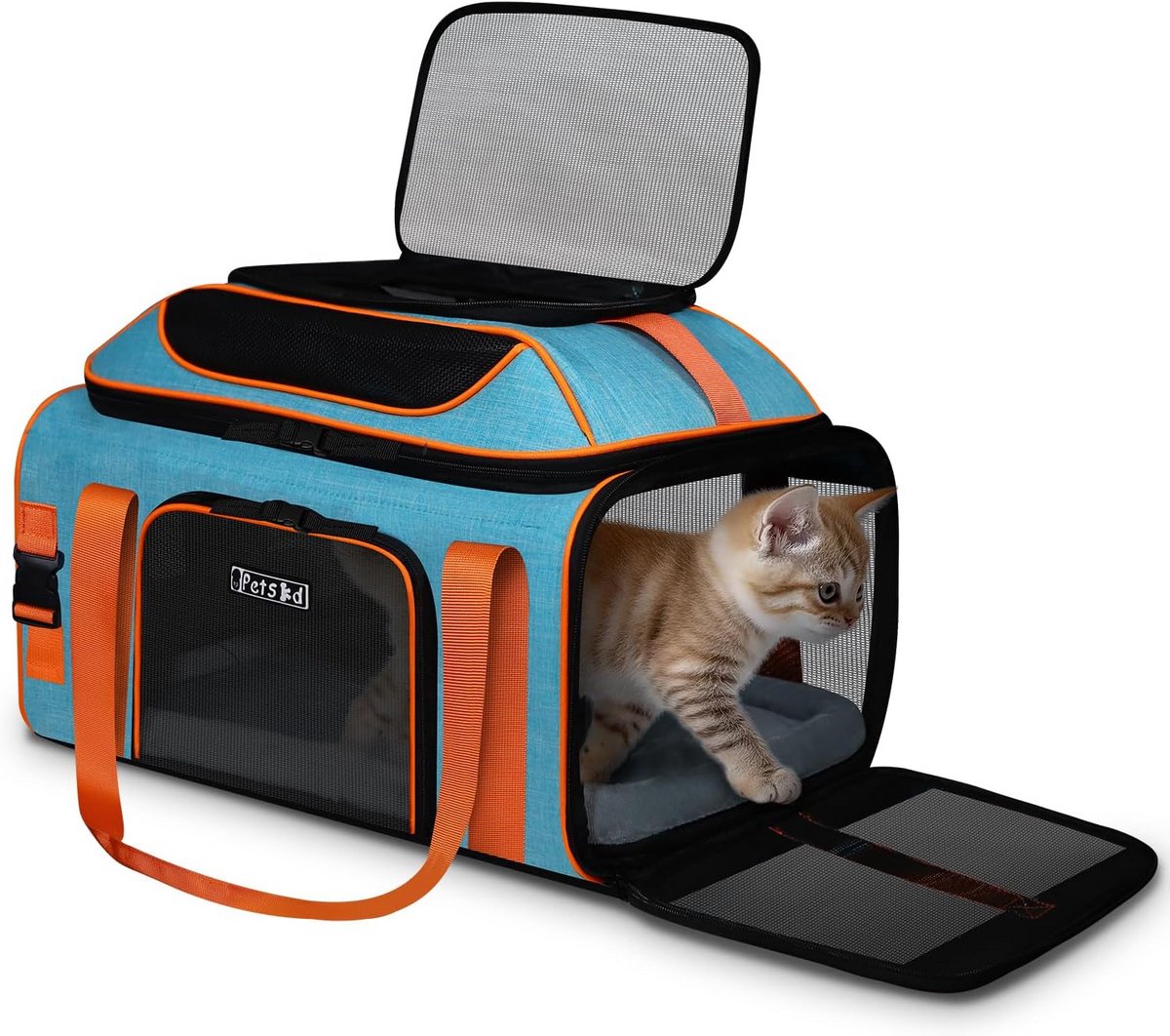 Uitbreidbare zachte zijden draagtas voor kleine honden en katten - 45 x 30cm - vliegtuigvriendelijk