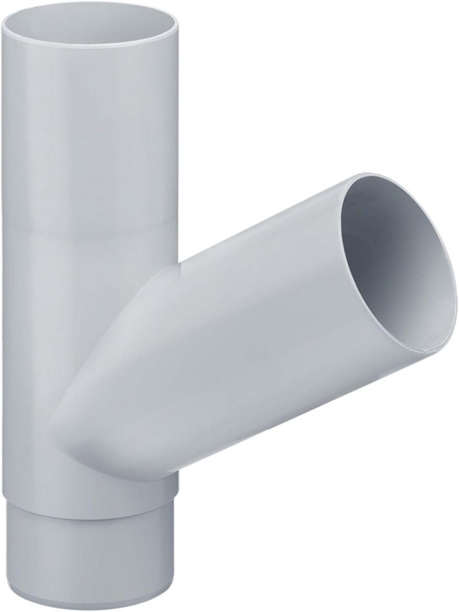 Regenpijp T-stuk 60 Graden Aansluiting 100/100mm Grijs