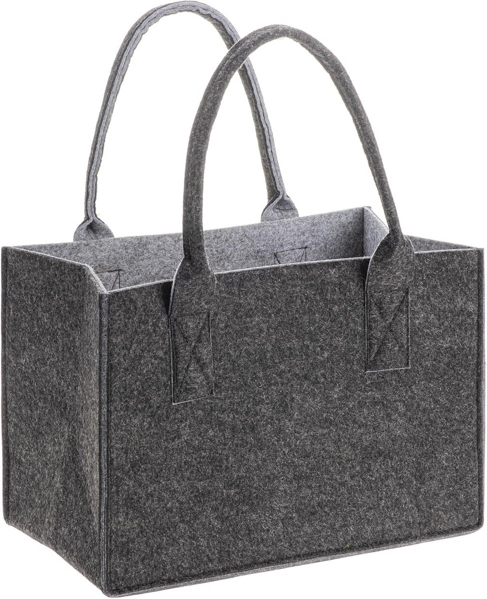 Grote Vilt Shopper Tas Antraciet - Stevige Boodschappentas & Opbergmand
