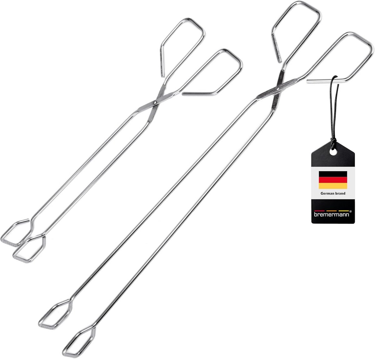 Roestvrij staal barbecue tangen set 2 stuks 30 en 39,5 cm