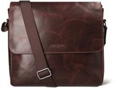 Highlands Leather Lewis Schoudertas – Premium Leren Laptoptas – Handgemaakt & Duurzaam – Professioneel, Elegant & Functioneel – Geschikt voor 13,5 inch Laptop – 34x29x6,5 cm – Donkerbruin