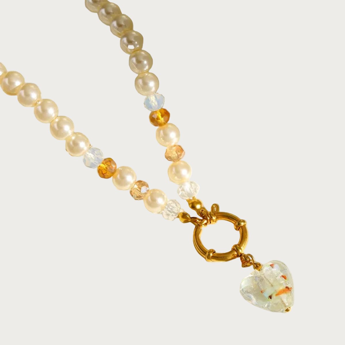 Pearl Heart - Ketting - Imitation Pearl
