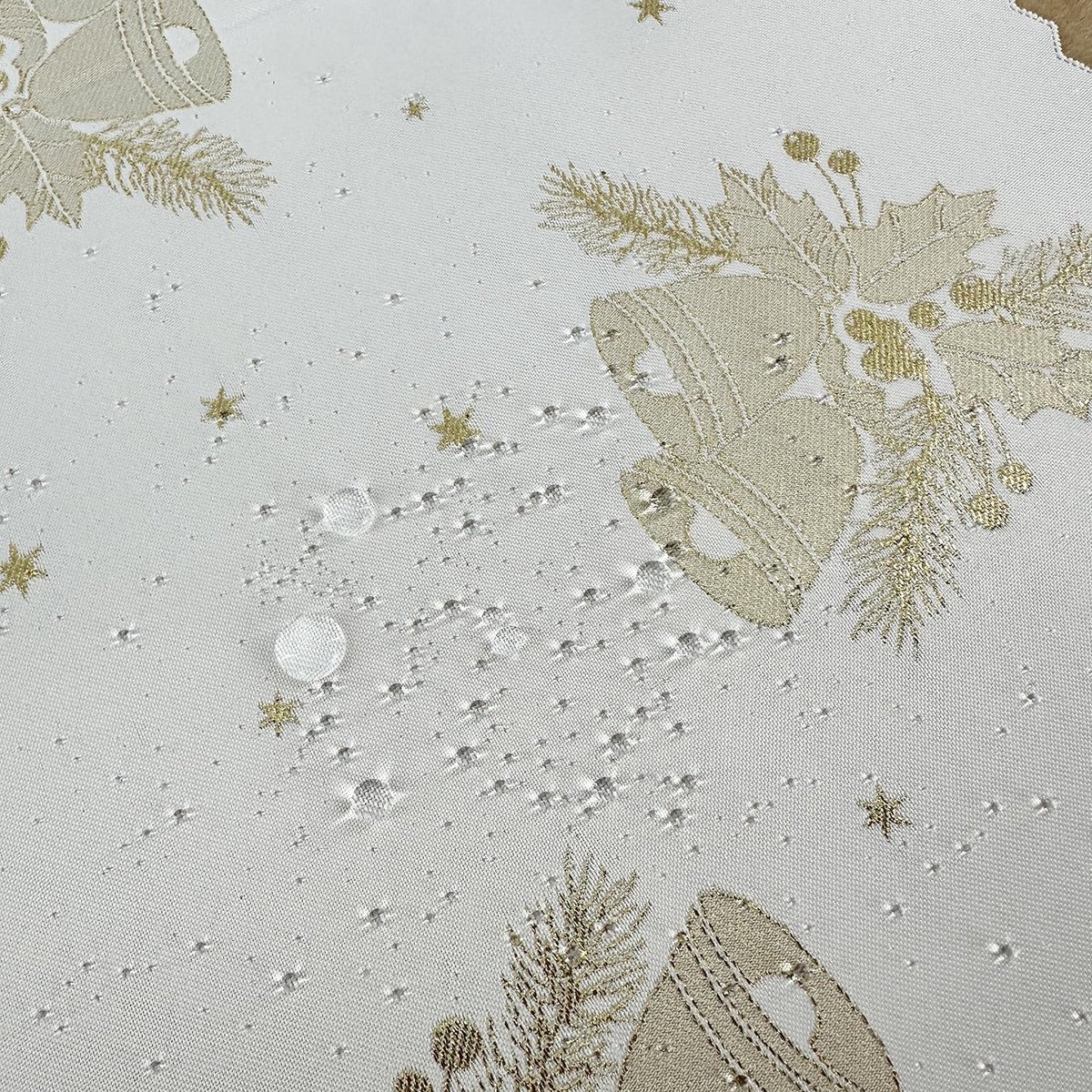 Ronde Kersttafelkleed Jacquard Feestelijk Vlekbestendig Wasbaar Diverse Maten