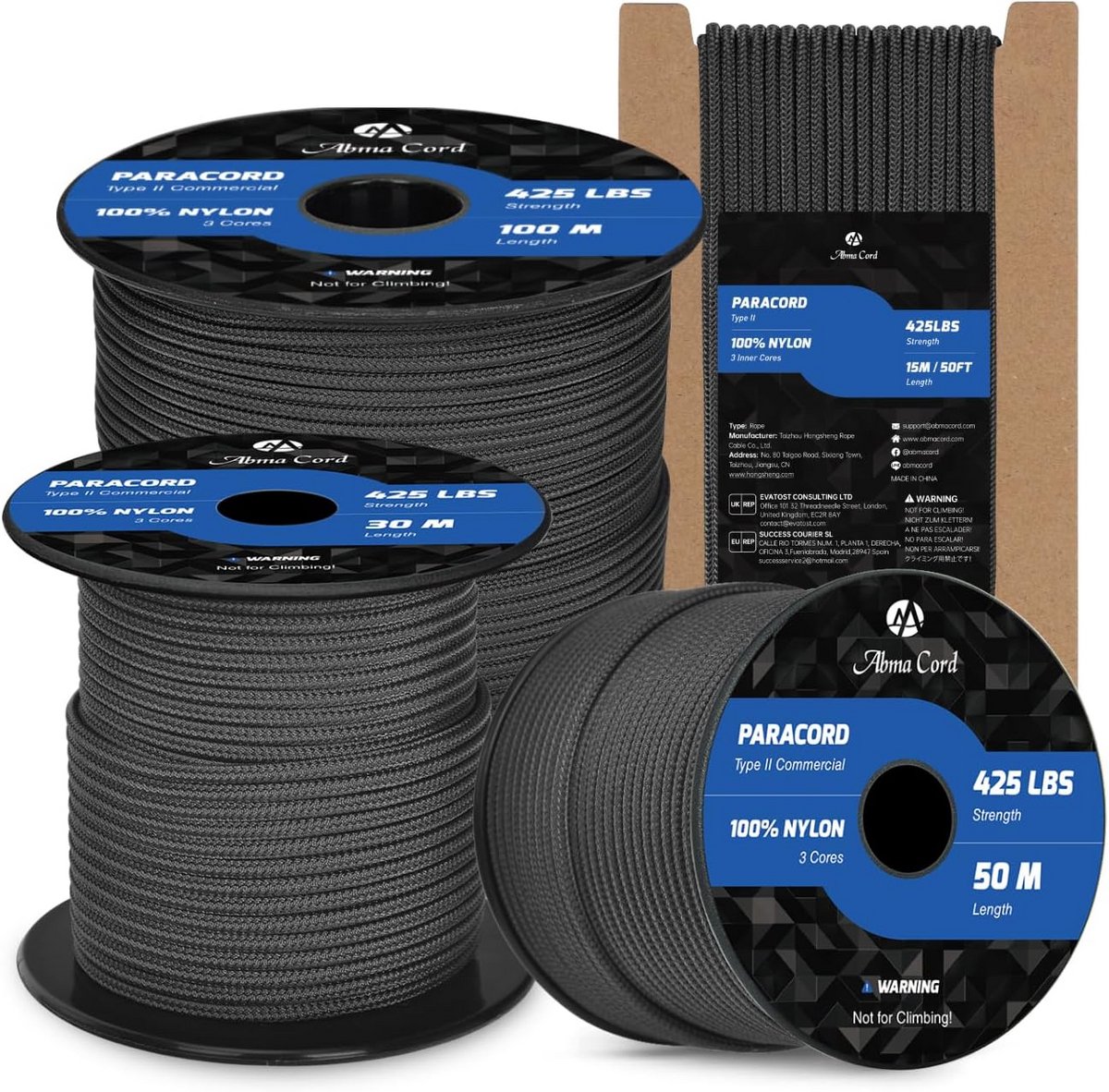 Sterk 3mm Nylon Paracord Touw 15 Meter Type II - Max Belasting 192kg
