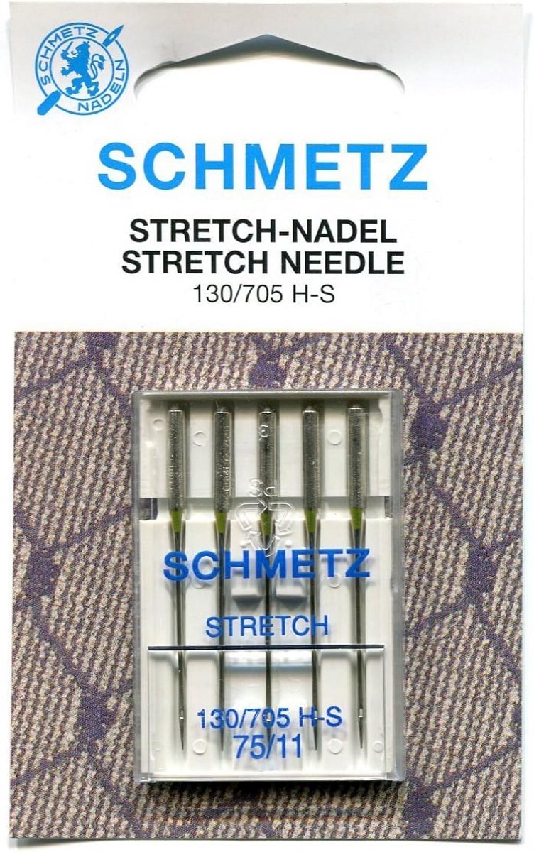 Set van 5 Naaimachine Naalden voor Stretch Stof en Tricot - Diverse Maten