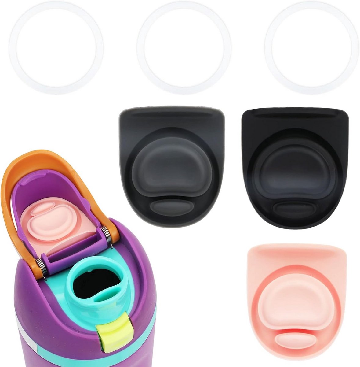 Siliconen O-Afdichtingsringen en Stoppers voor Owala FreeSip Waterfles 24/32 oz