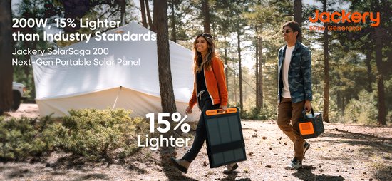 Jackery Solarsaga 200 - Draagbaar Zonnepaneel - 200W - Zwart van Jackery — afbeelding 4
