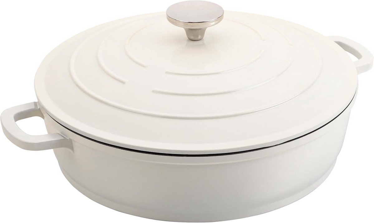 Gegoten aluminium ovenschaal - 28 cm - Licht en duurzaam, anti-aanbaklaag, inductie en ovenbestendig tot 240°C