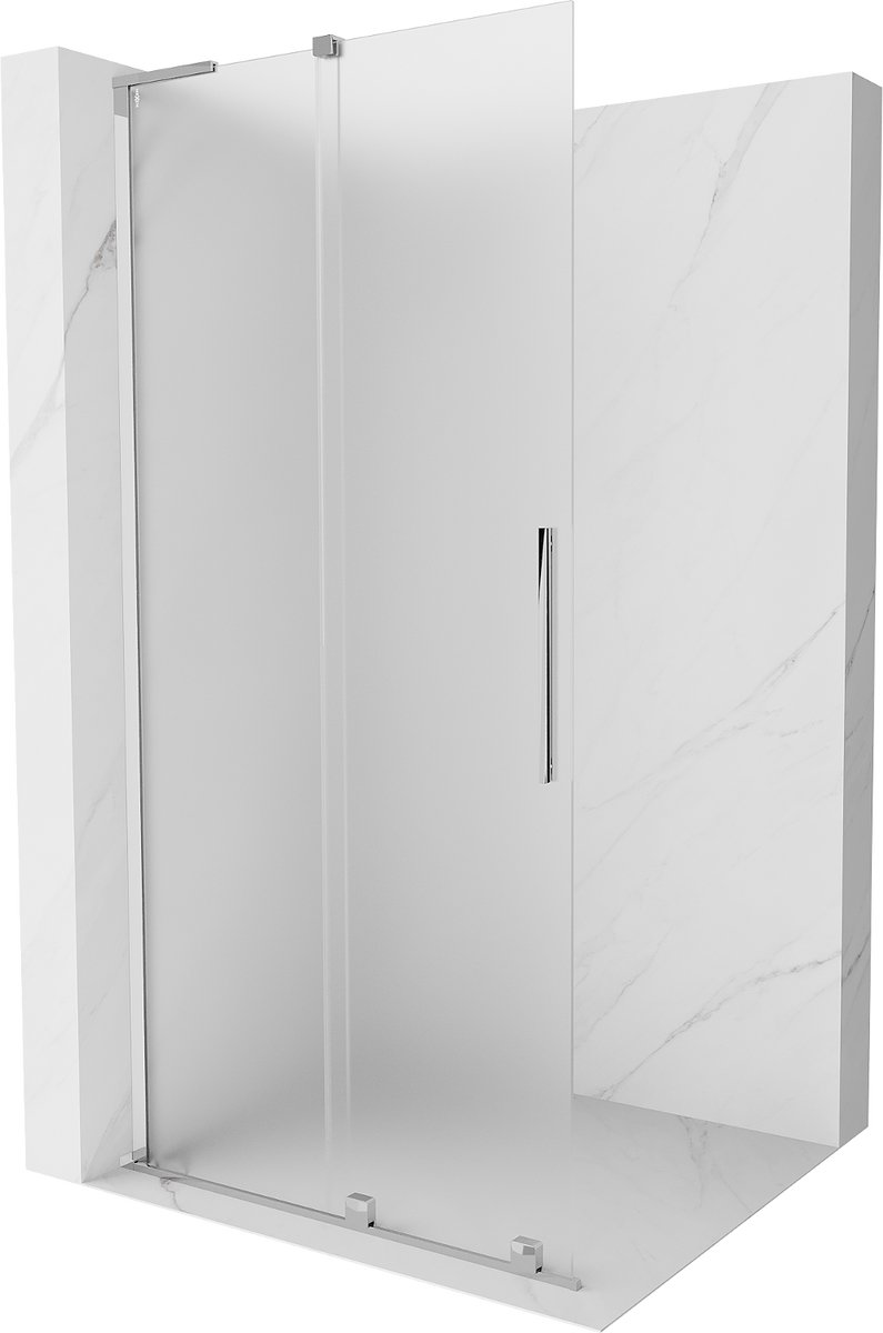Mexen Velar L douchewand schuifdeur Walk-in 110 x 200 , matglas 8 mm, chroom - 871-110-003-33-01