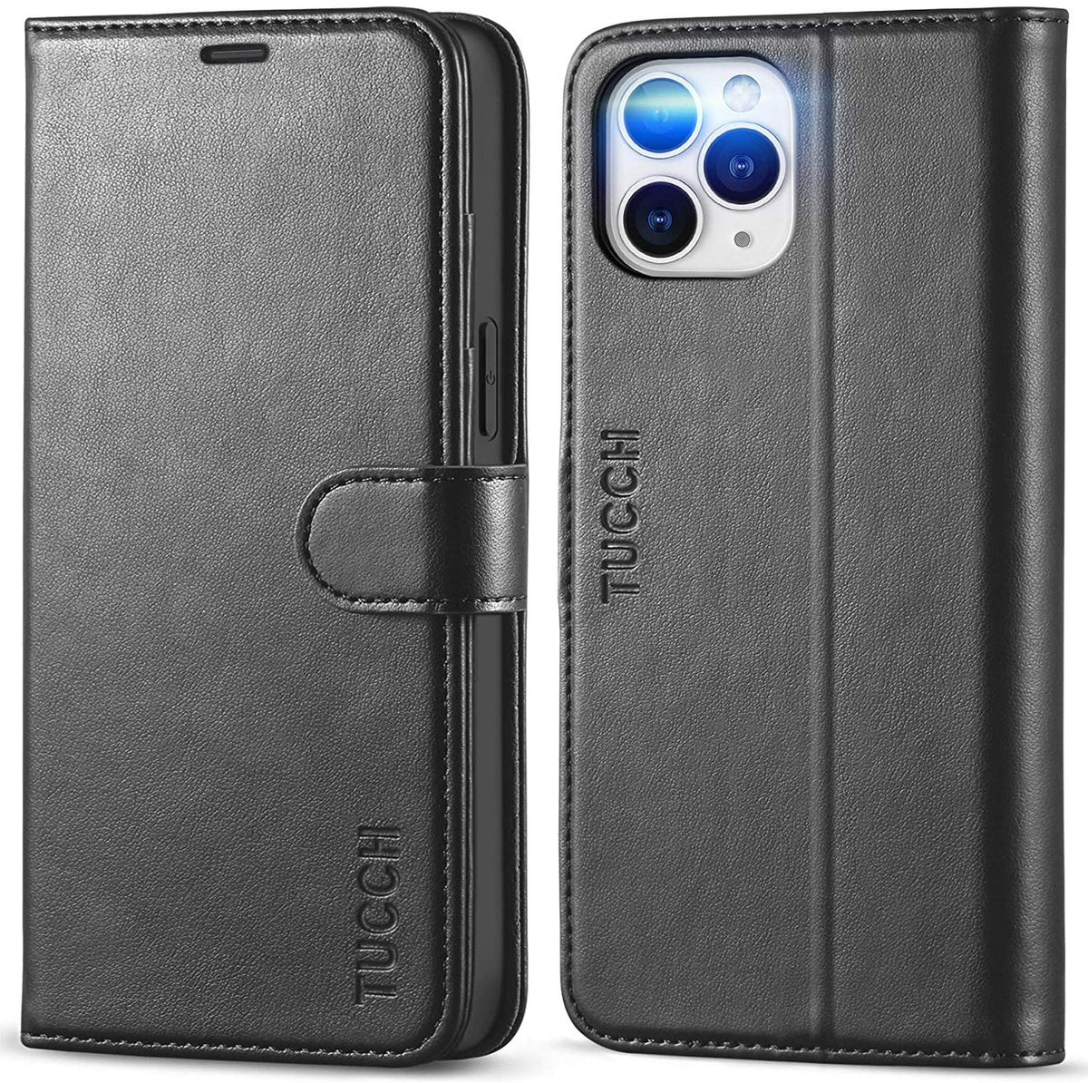TUCCH Telefoonhoesje - Book Case - Geschikt Voor Apple IPhone 12 Pro Max - Zwart