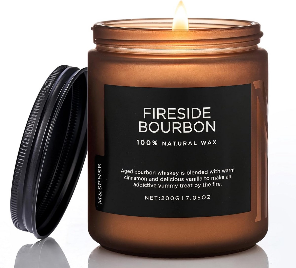 50 Uur Brandende Sojakaars met Bourbon Geur - Natuurlijk & Rookvrij - Relax & Sfeerlicht