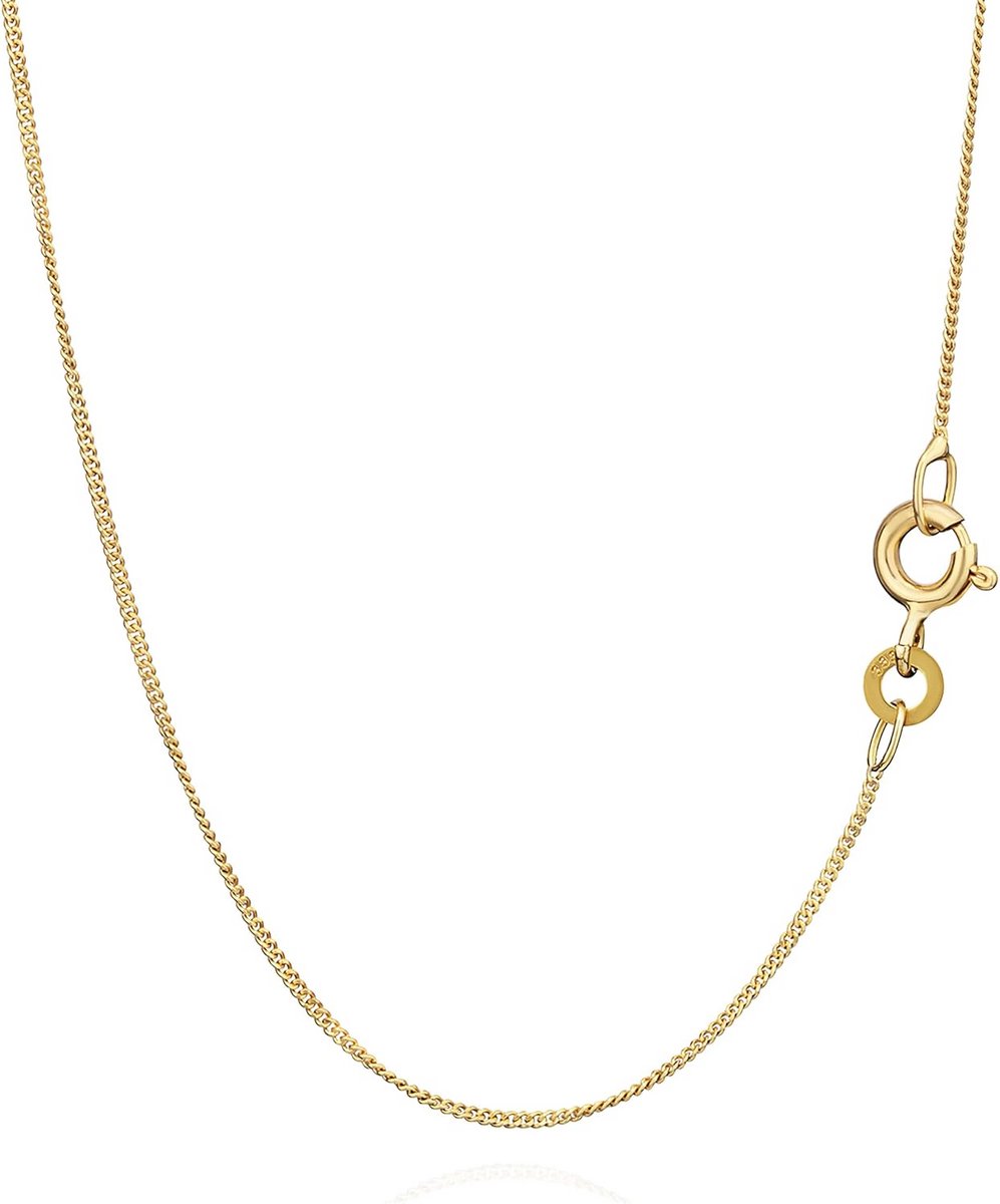 Gouden Collier 60 cm 333 Geelgoud Fijn Gekruiste Schakelketting Breedte 0.8 mm