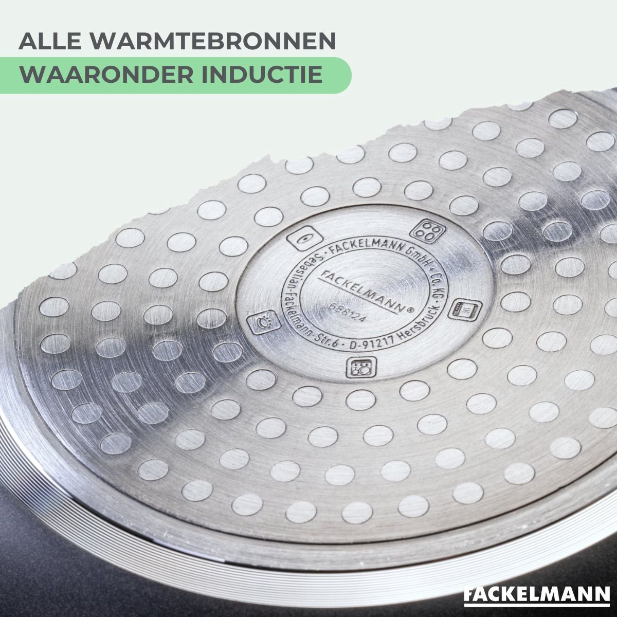 FACKELMANN Chefkoch Aluminium-Pfanne 24 cm Bielefeld mit Keramik-Antihaft-Beschichtung – Bratpfanne aus Aluminium: Extra leicht – Für alle Herdarten geeignet (auch Induktion