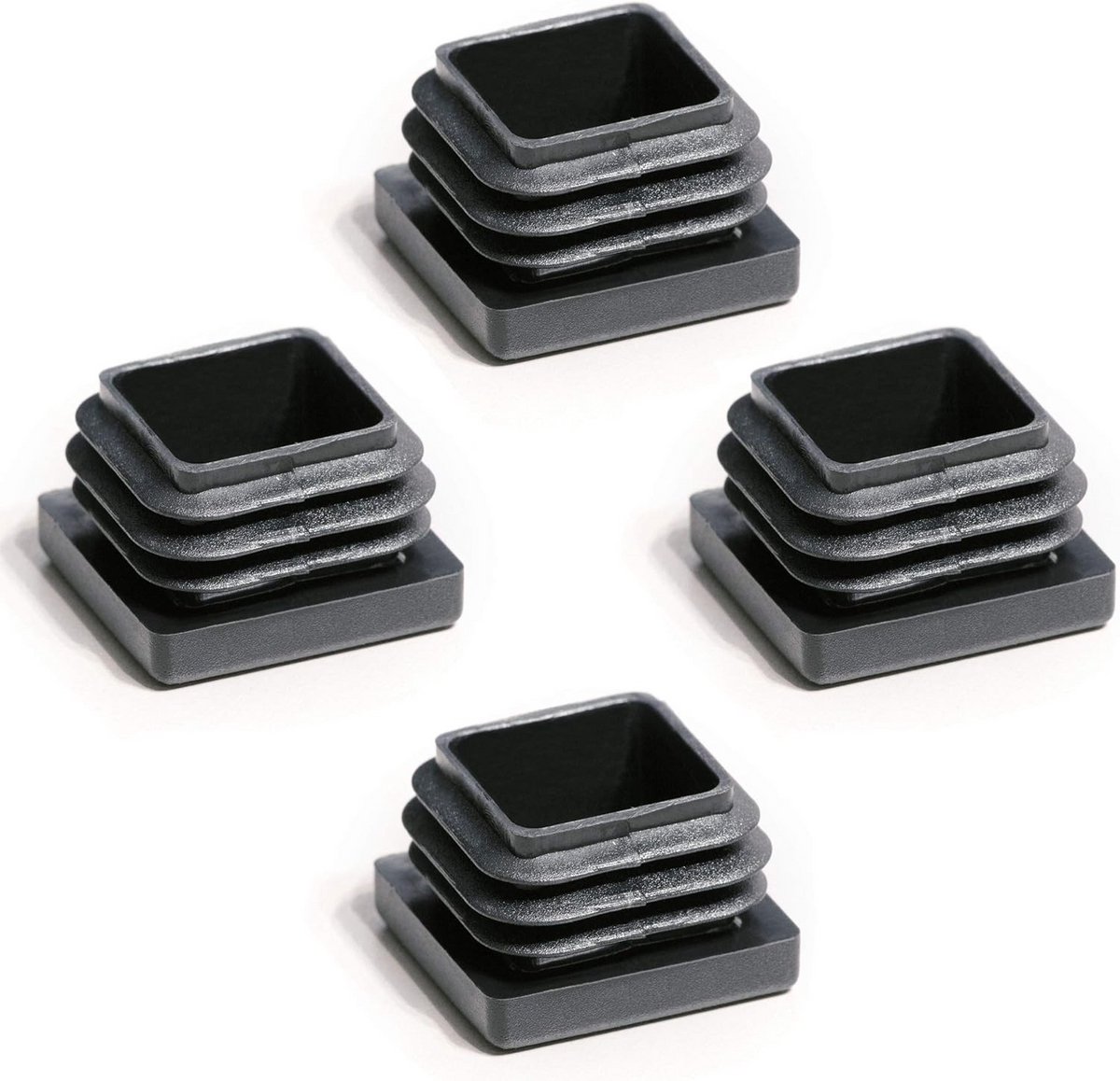 4 Stuks Vierkante Buisdoppen - 15x15 mm - Kunststof Eindstoppen voor Stoelen en Tafels