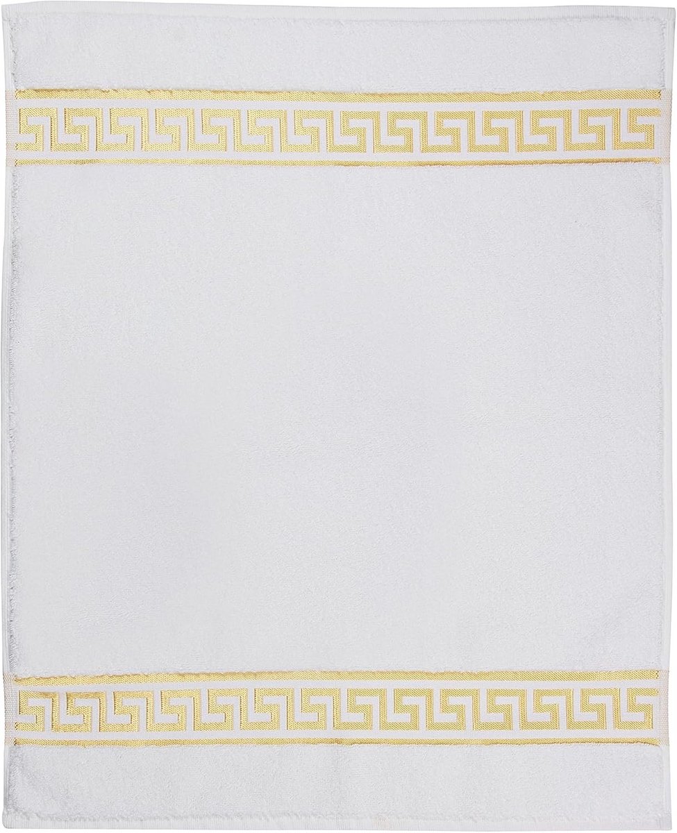 Badmat 100% katoen met meanderpatroon antislip noppen vloerverwarming geschikt 50x60 cm