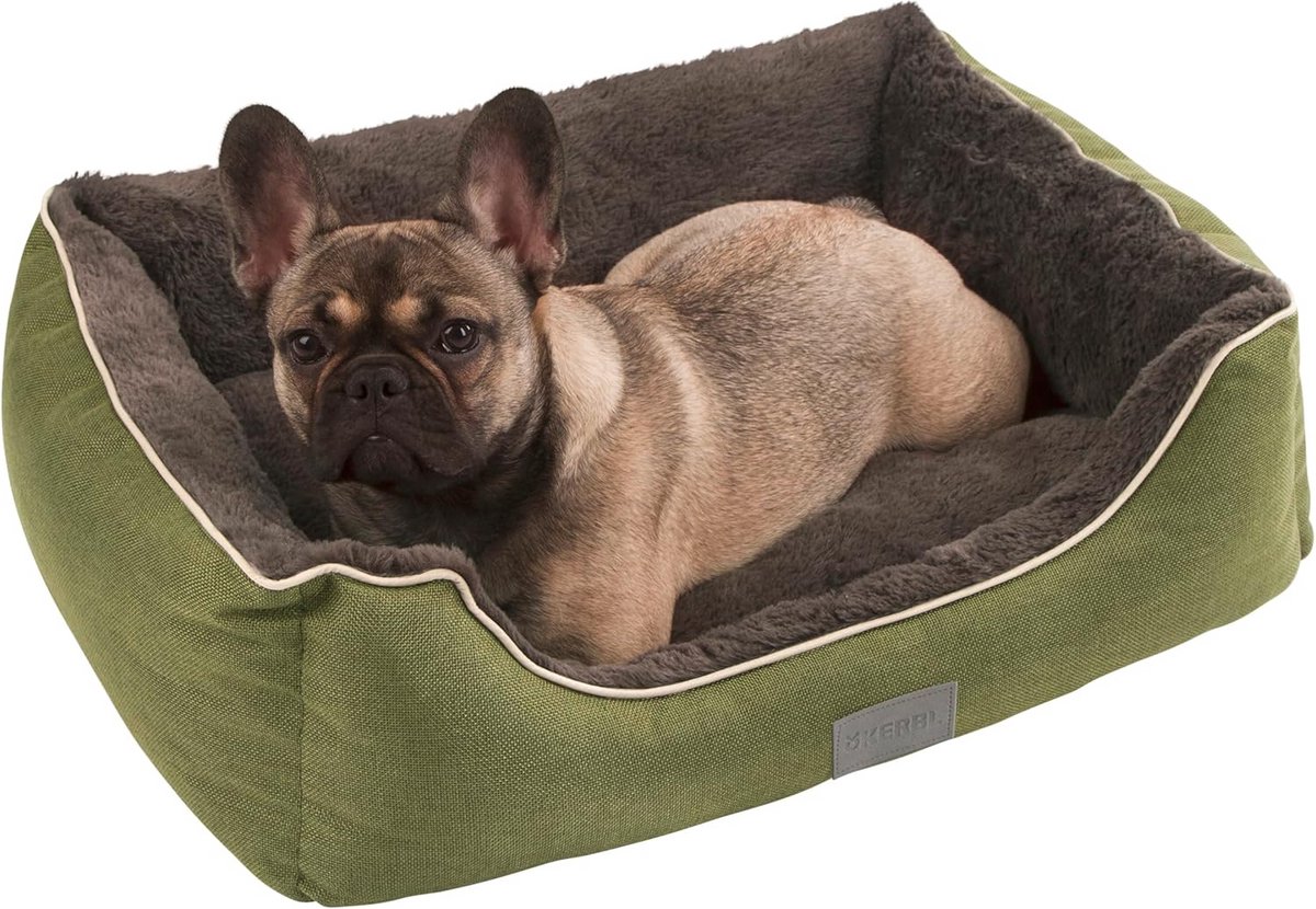 Knuffelbed voor Honden en Katten - Wasbare Mand met Omkeerbaar Pluche Kussen 60x50x17 cm