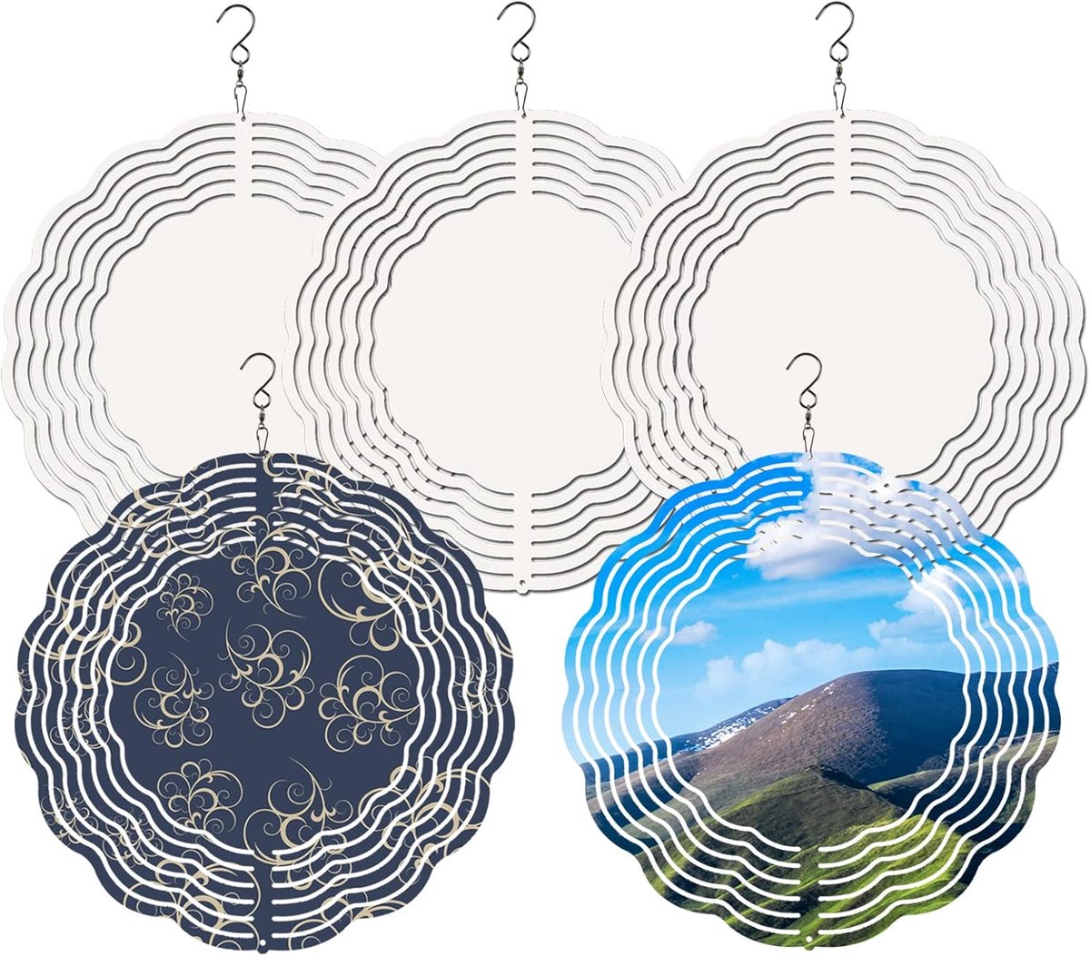 Sublimatie Wind Spinner Blanks - 8 Inch Roestvrij Stalen Decoratie voor Tuin en Binnen