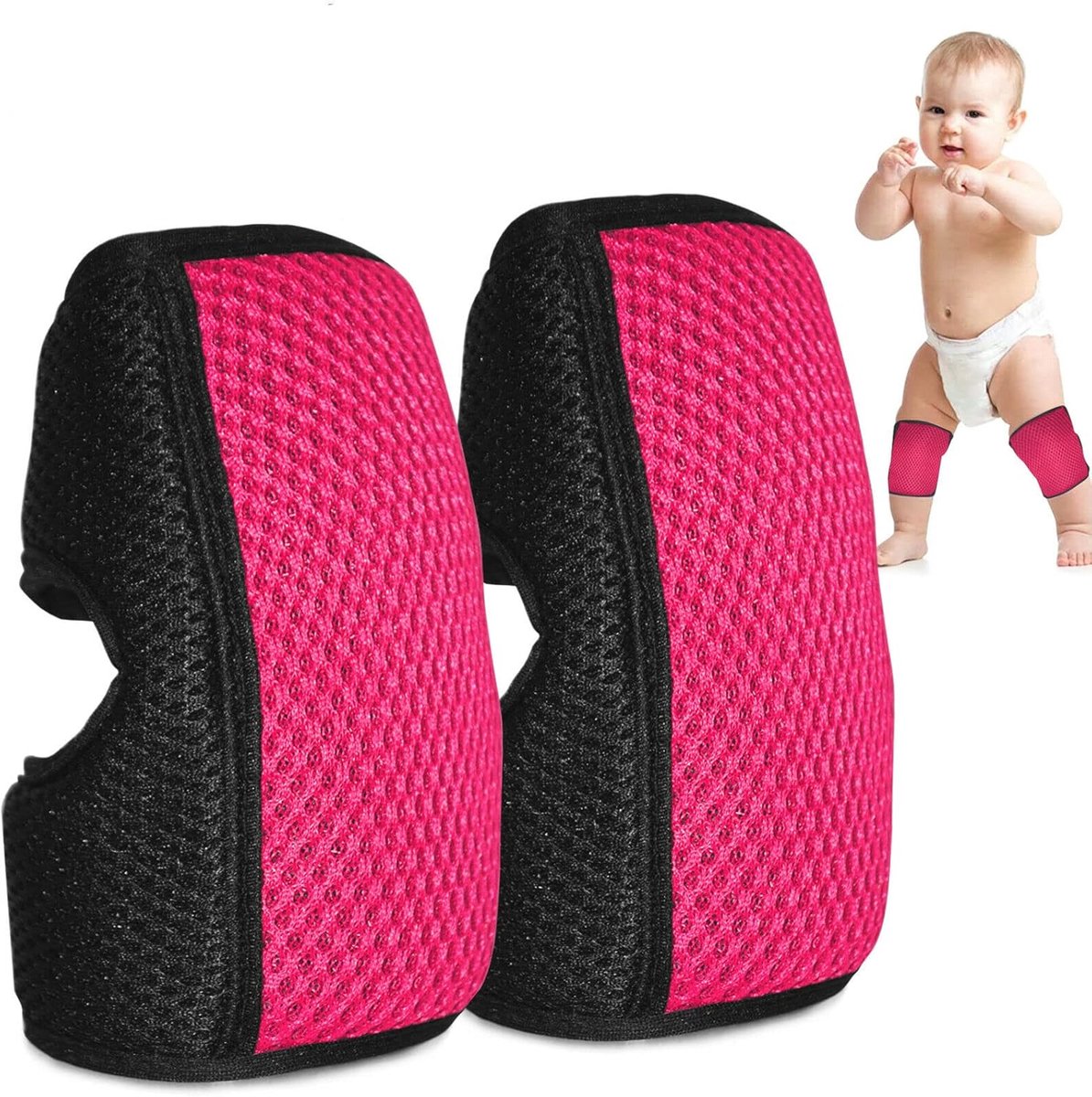 Verstelbare Kniebeschermers voor Peuters en Baby's - Roze