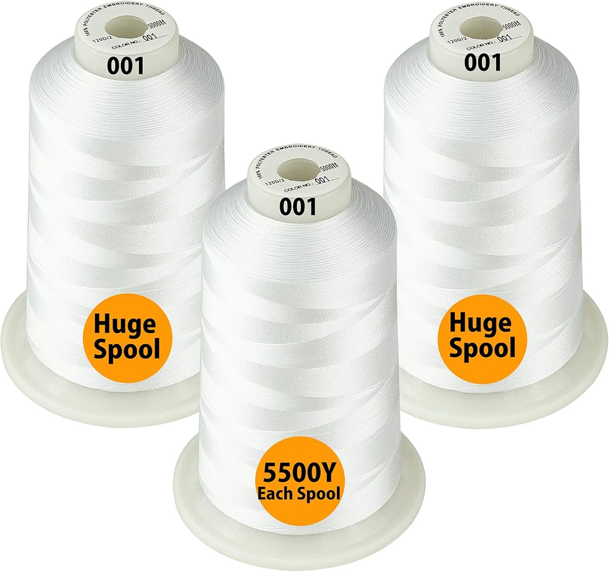 Polyester borduurmachine draad 5000M - Wit