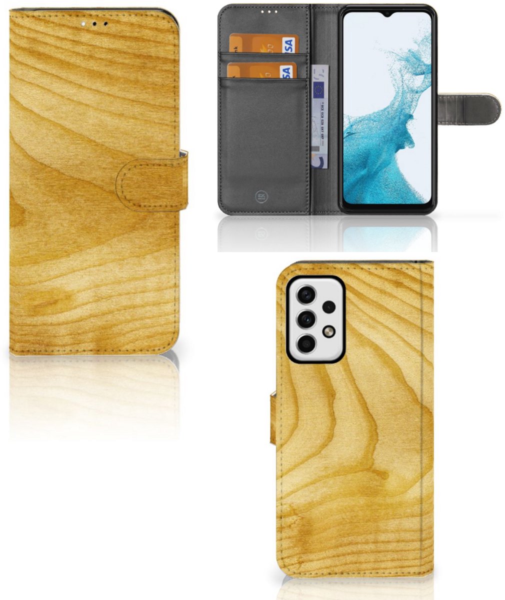 Samsung Galaxy A23 Book Style Case Licht Hout