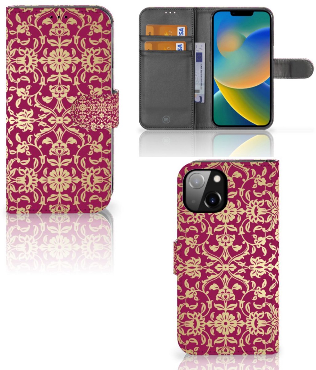 Book Case voor Wallet Case Apple iPhone 14 Barok Pink